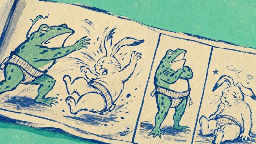 Illustration d’une grenouille et d’un lapin faisant du judo